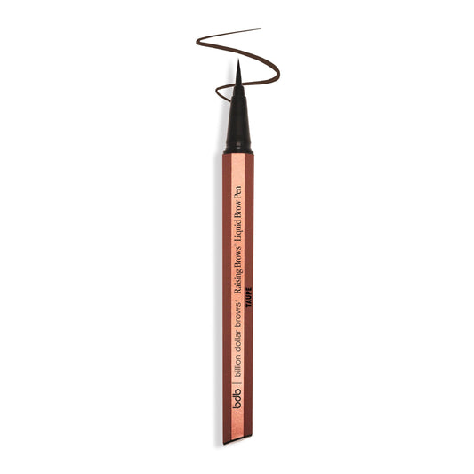 BDB Raising Brows liquid eyebrow pen cap closeup with precise tip for natural definition.