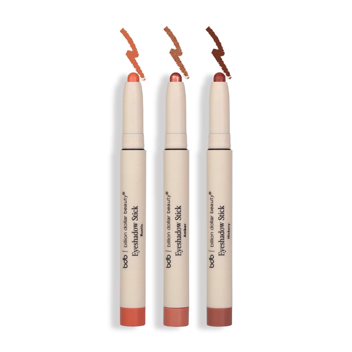 BDB Shimmer Eyeshadow Stick Radiant swatch shows luminous gold-beige glow