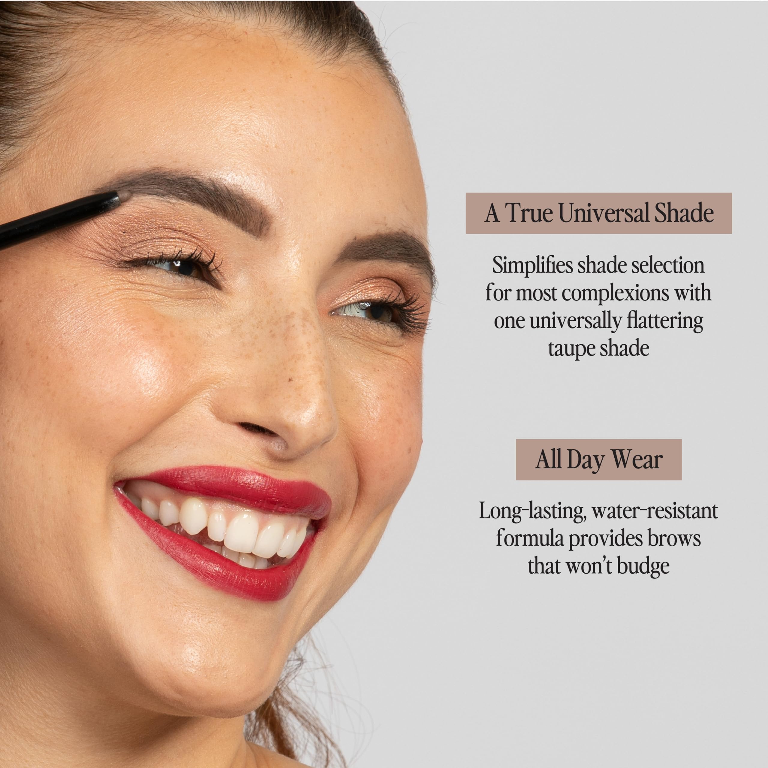 BDB Universal Eyebrow Pencil defines shape with smooth color.