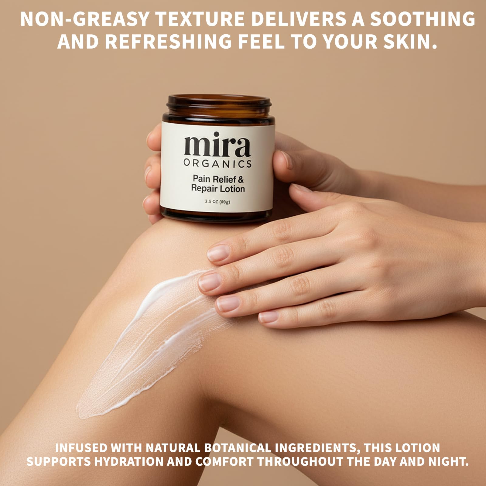 BDQBDQ Mira Organics Pain Relief Cream ingredients highlight plant-based comfort.