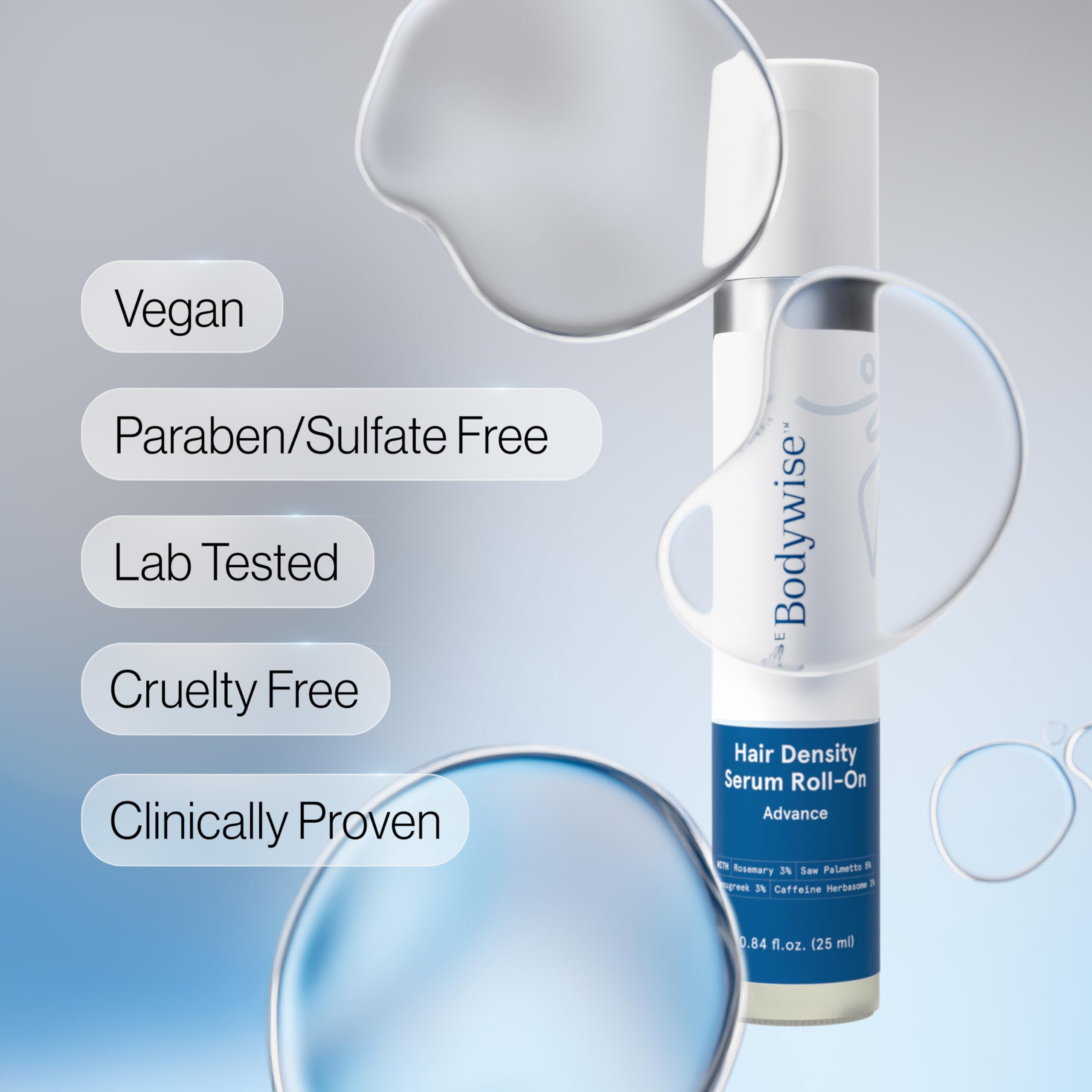 Be Bodywise Cap-close bottle close-up emphasizes compact 25 ml travel-friendly size.