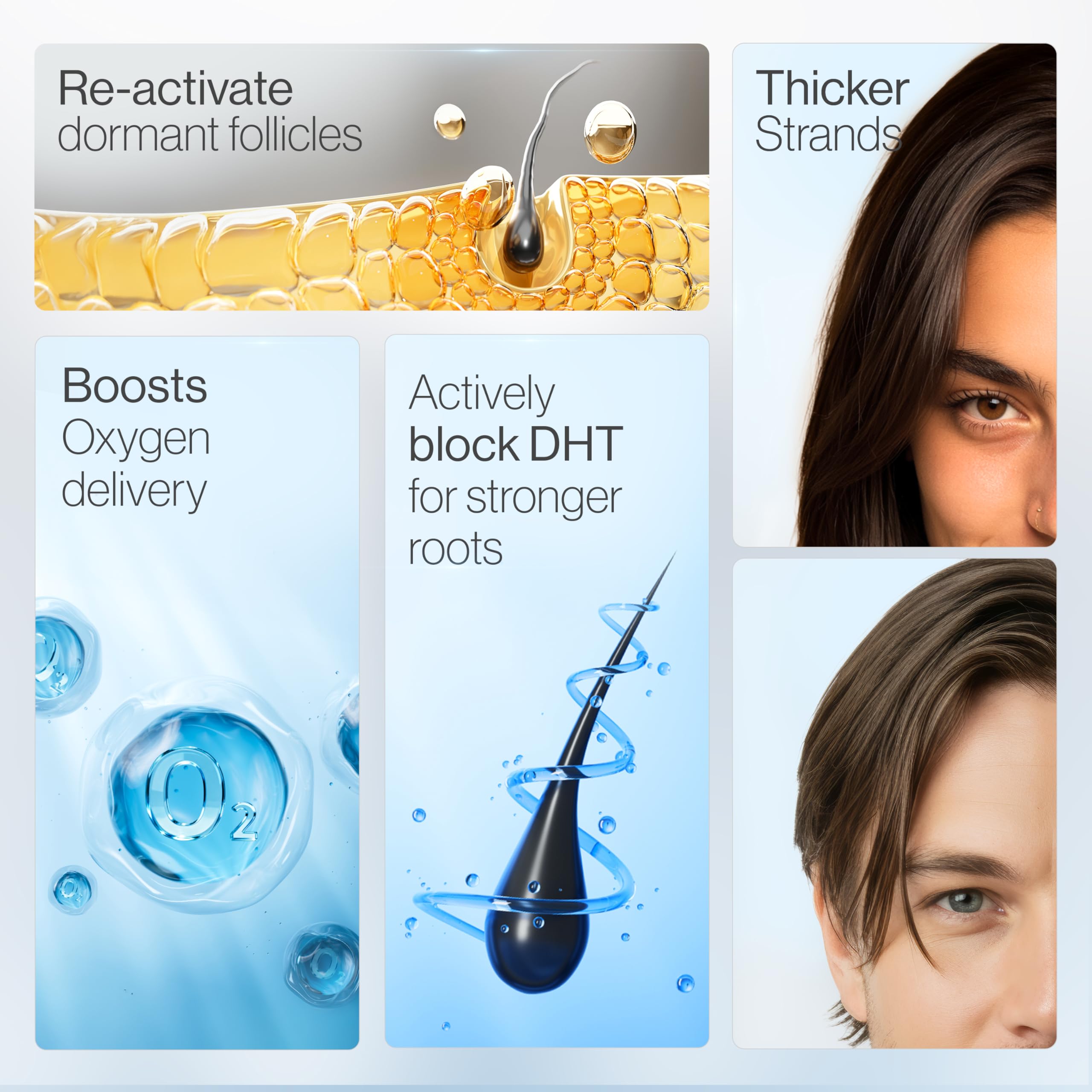 Be Bodywise rosemary hair growth serum roll-on application demonstrates precise thinning-area care.