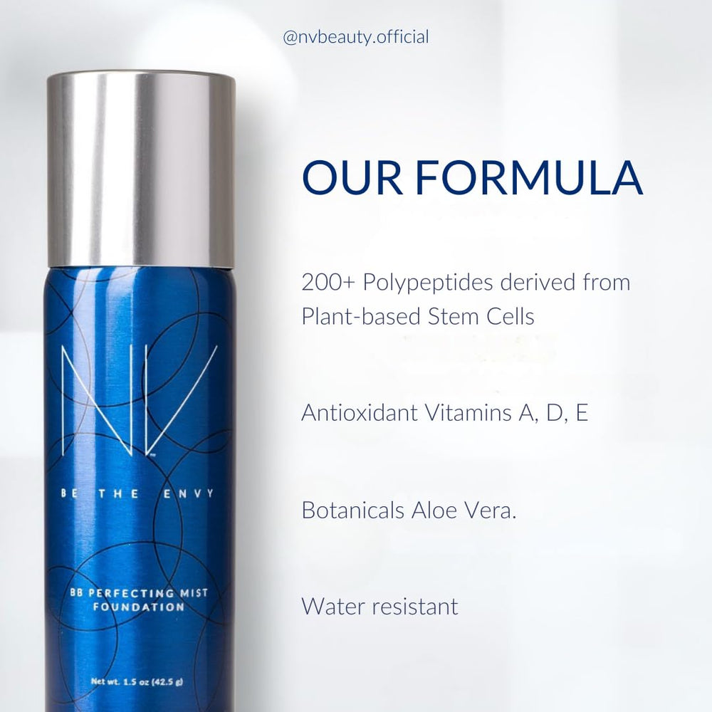 BE THE ENVY NV packaging highlights clean beauty and hypoallergenic benefits