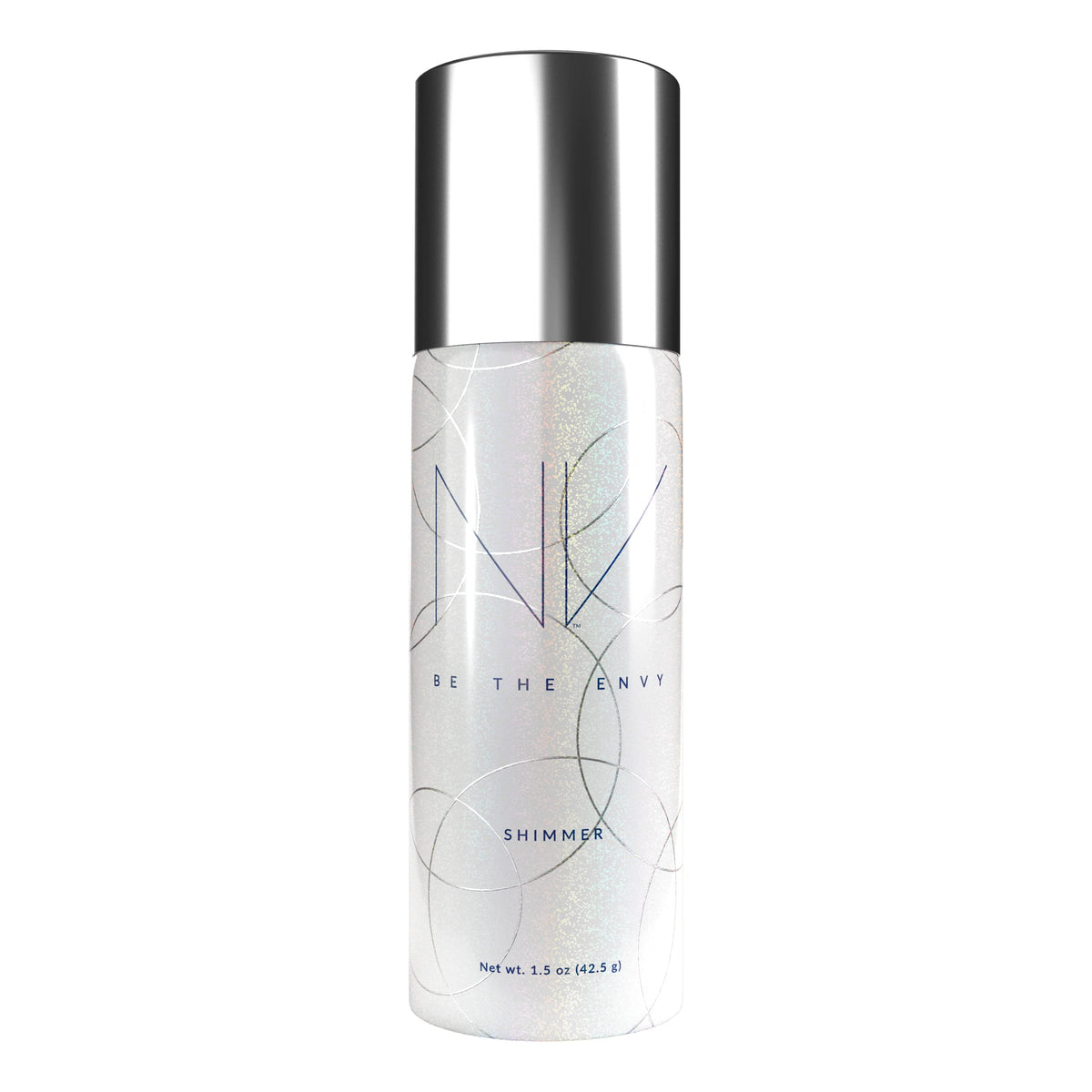 BE THE ENVY NV Perfecting Mist Shimmer bottle close-up highlighting a pearl glow for subtle radiance.