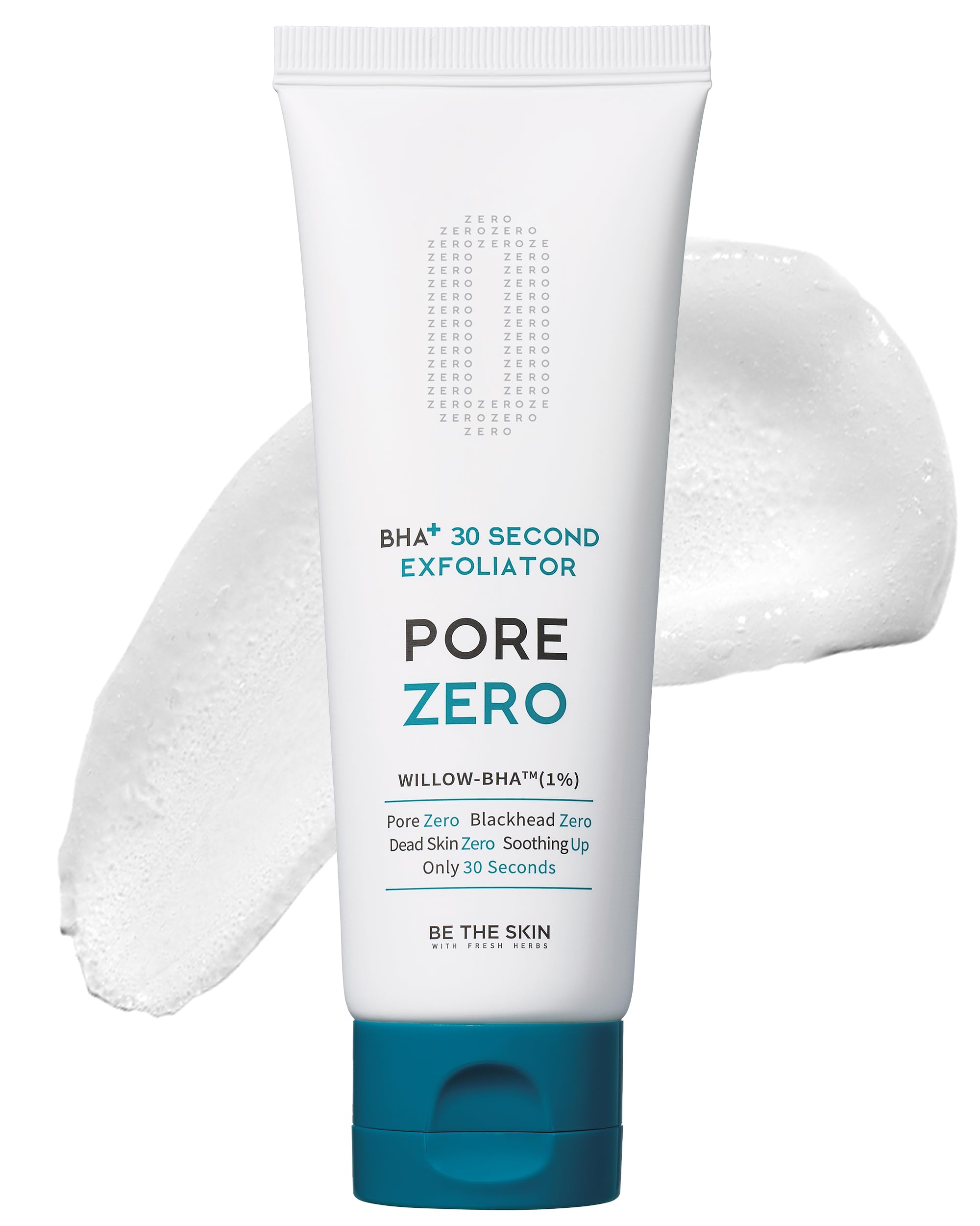 BE THE SKIN BHA+ 30-Second Peeling Gel bottle highlights quick exfoliation for clearer pores.