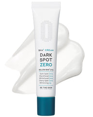 BE THE SKIN BHA+ Dark Spot Zero Cream packaging label shows premium skincare for clarity.