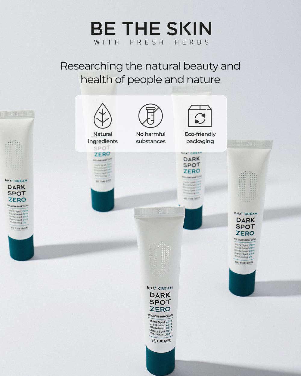Routine setup with BE THE SKIN cream as final step.
