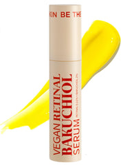 BE THE SKIN vegan retinal bakuchiol serum bottle close-up for smoother skin