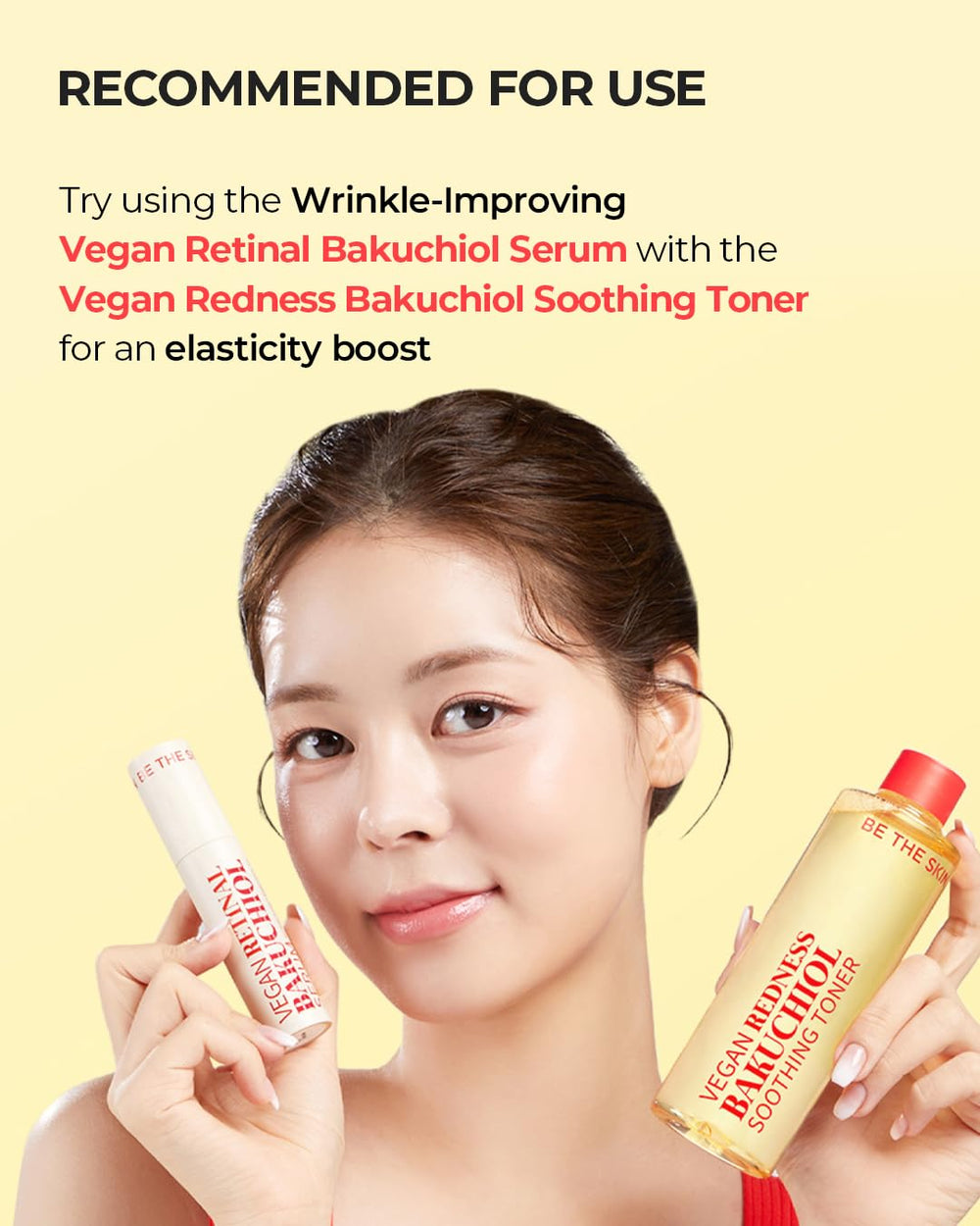 BE THE SKIN night routine step with serum absorbed before cream