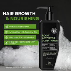 Beadlamey Root Activator Conditioner close-up shows premium bottle and strong hair potential