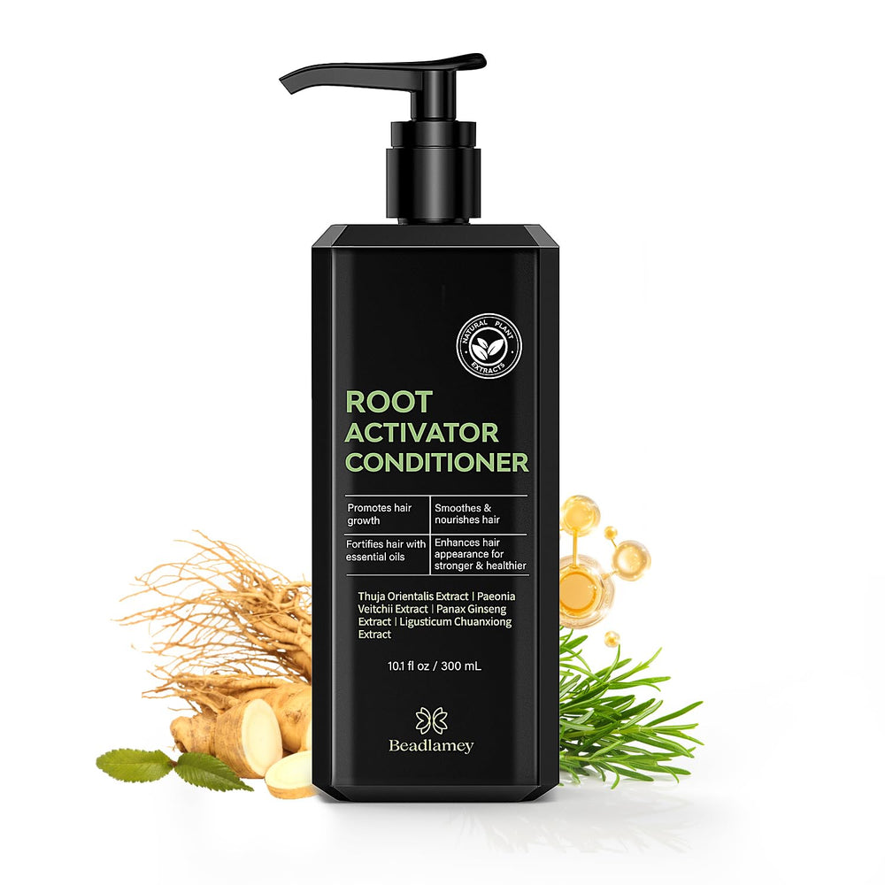 Beadlamey Root Activator Conditioner bottle pour promotes scalp nourishment and smoother hair