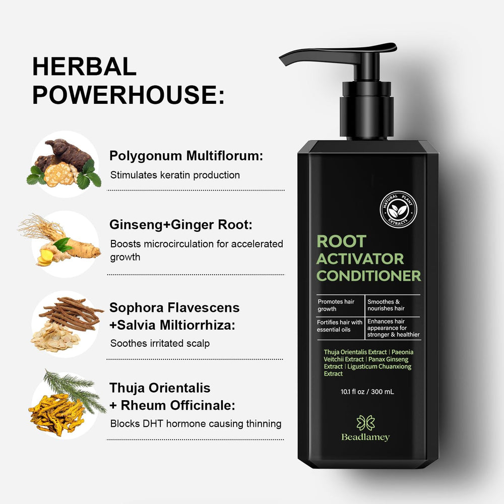 Beadlamey Root Activator Conditioner applying on hair during routine