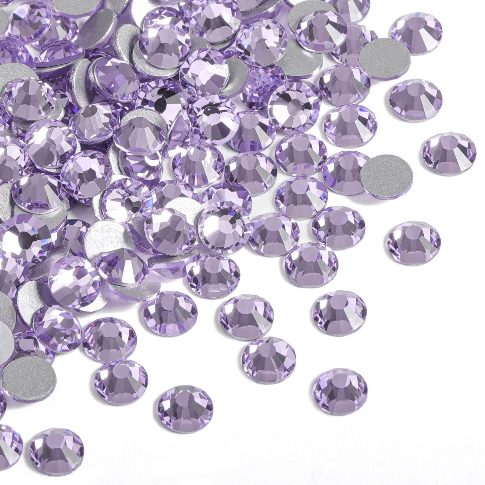 Beadsland violet flat-back rhinestones close-up showing facets for nail art sparkle