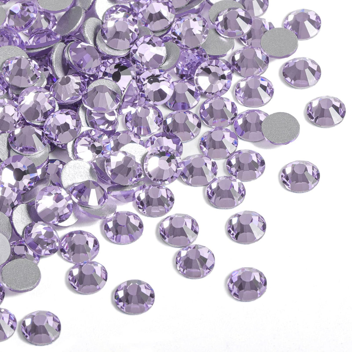 Beadsland violet flat-back rhinestones close-up showing facets for nail art sparkle