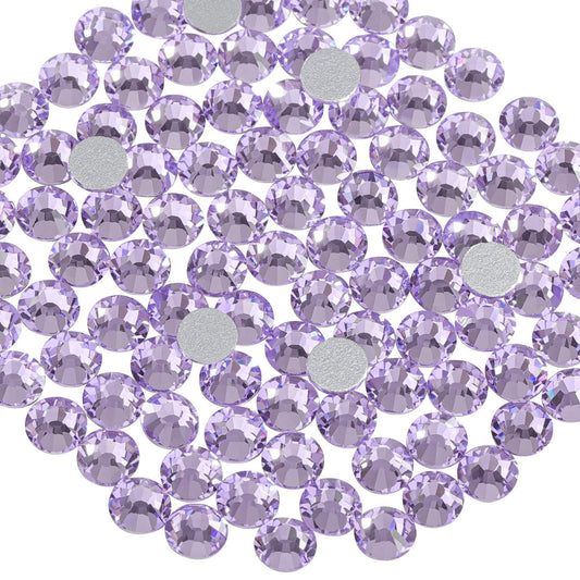 Beadsland violet rhinestones on nails illustrating nail art application