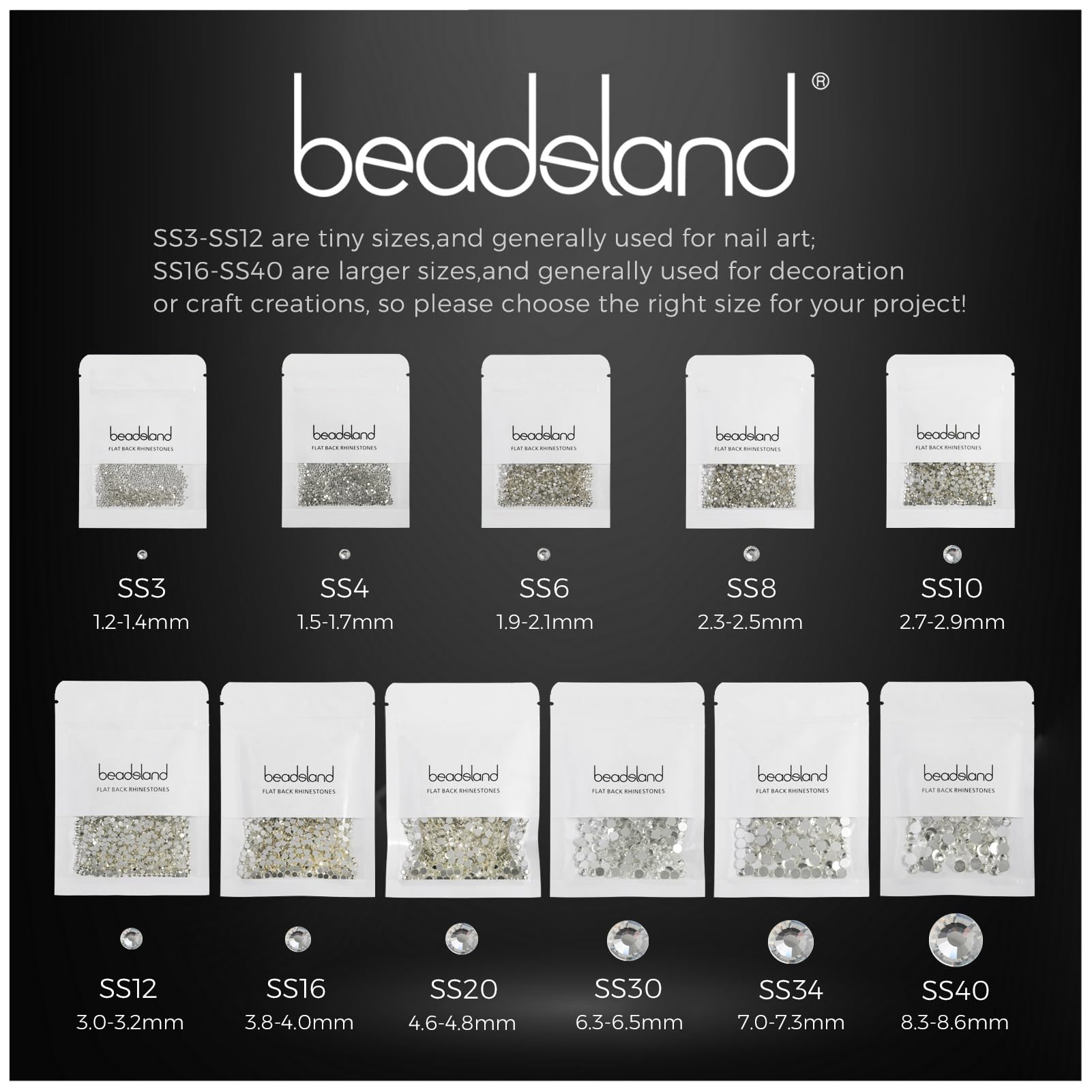 Beadsland 144-piece pack for quick DIY embellishments