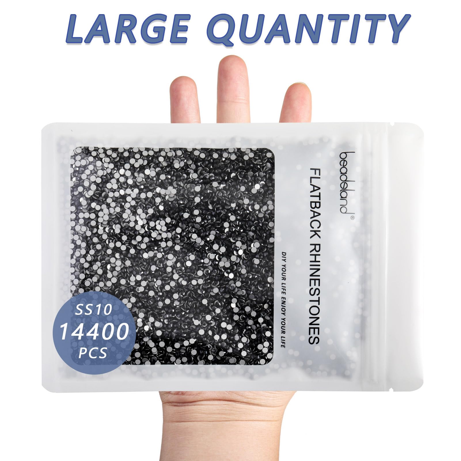 Beadsland rhinestones work with glue and setting tools for various projects.