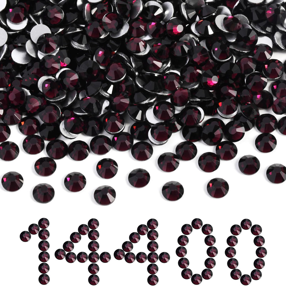 Beadsland Burgundy rhinestones flatback SS10 2.7-2.9mm ideal for nails and crafts