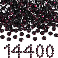Beadsland Burgundy rhinestones flatback SS10 2.7-2.9mm ideal for nails and crafts
