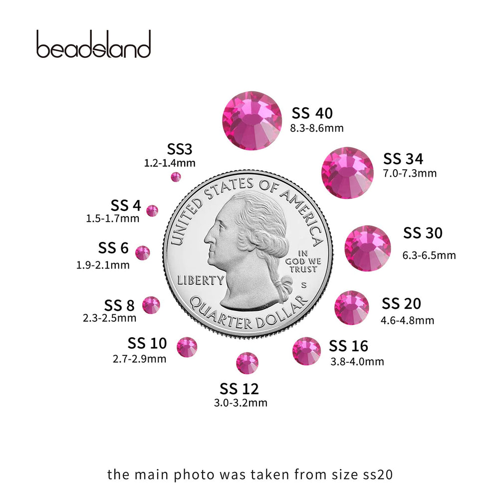 Beadsland flat-back rhinestones add vibrant glow to fabrics, bags, and accessories.
