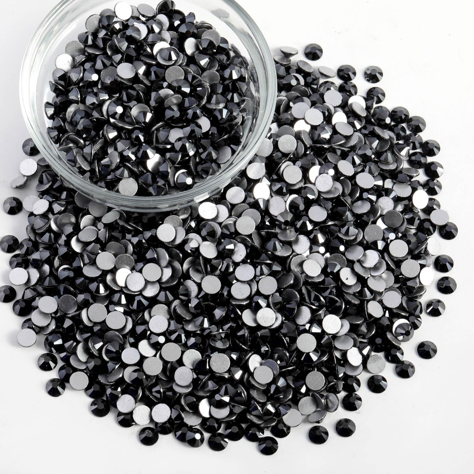 Beadsland jet hematite rhinestones require glue for non-hotfix use.