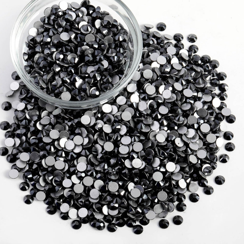 Beadsland jet hematite rhinestones require glue for non-hotfix use.