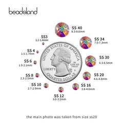 Beadsland rhinestones 4.6-4.8mm ideal for crafts, nails, and accessories