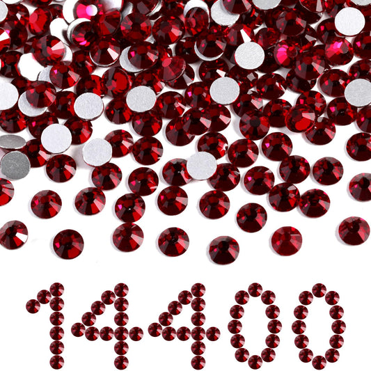 BEADSLAND Dark Siam flatback rhinestones for nails and crafts, high sparkle