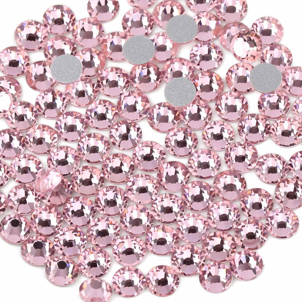 BEADSLAND flat-back crystal rhinestones in light pink for nails and crafts.