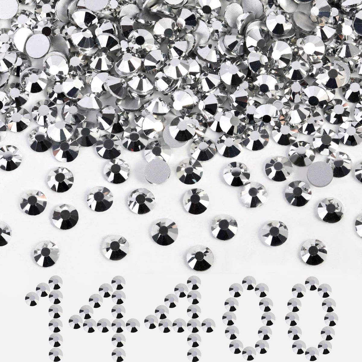 Beadsland flatback rhinestones bulk SS10 2.7-2.9mm for nails and crafts.