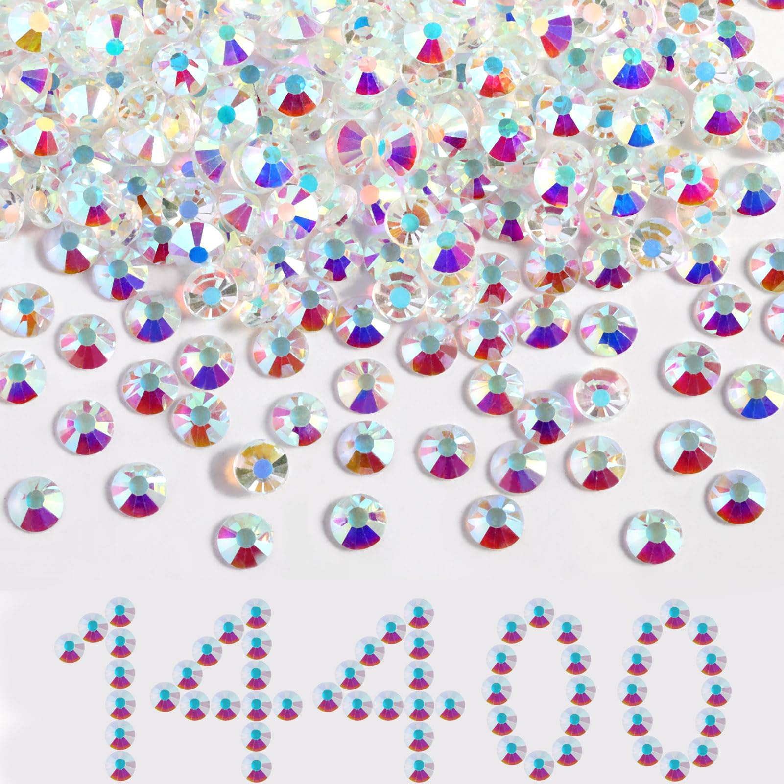 Beadsland flatback rhinestones for nails and crafts with glass sparkle and AB shine.