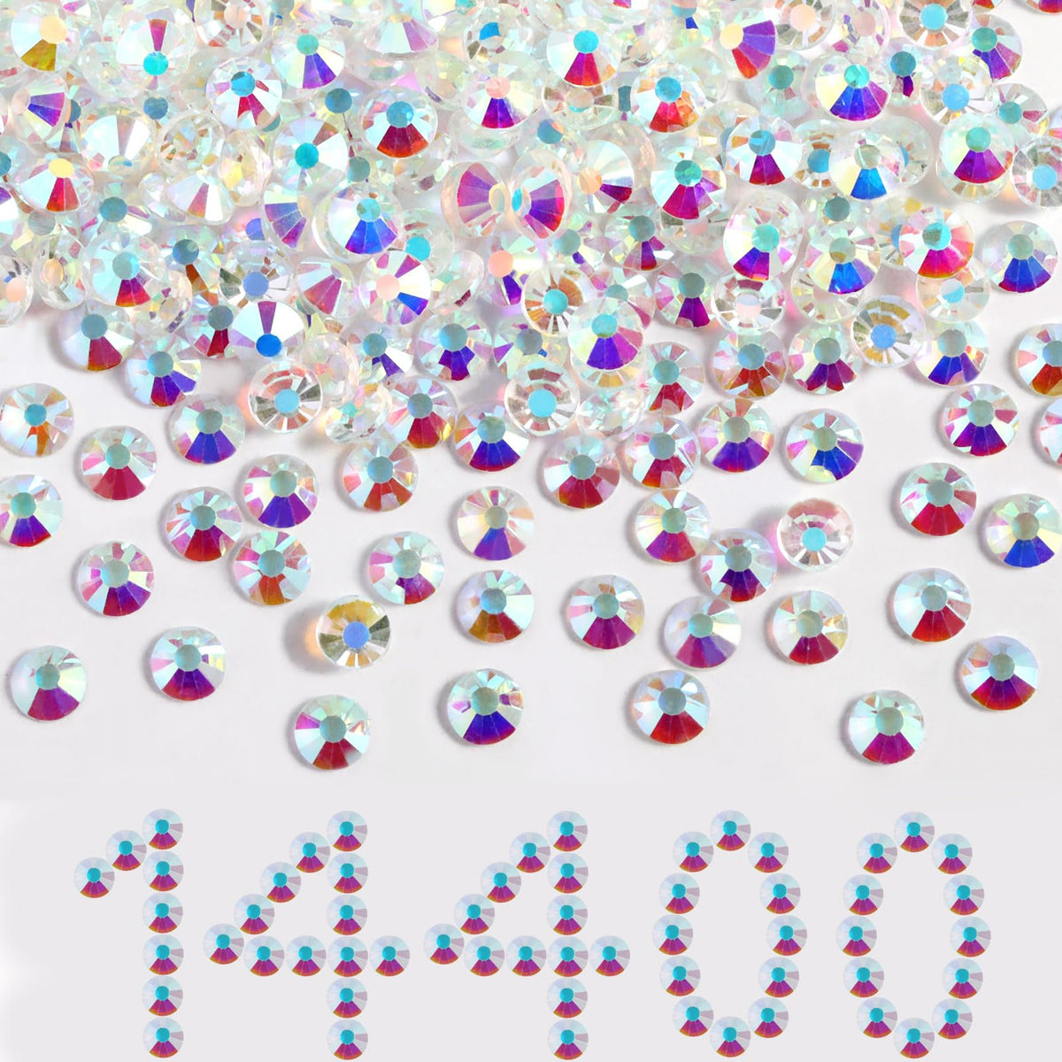 Beadsland flatback rhinestones for nails and crafts with glass sparkle and AB shine.