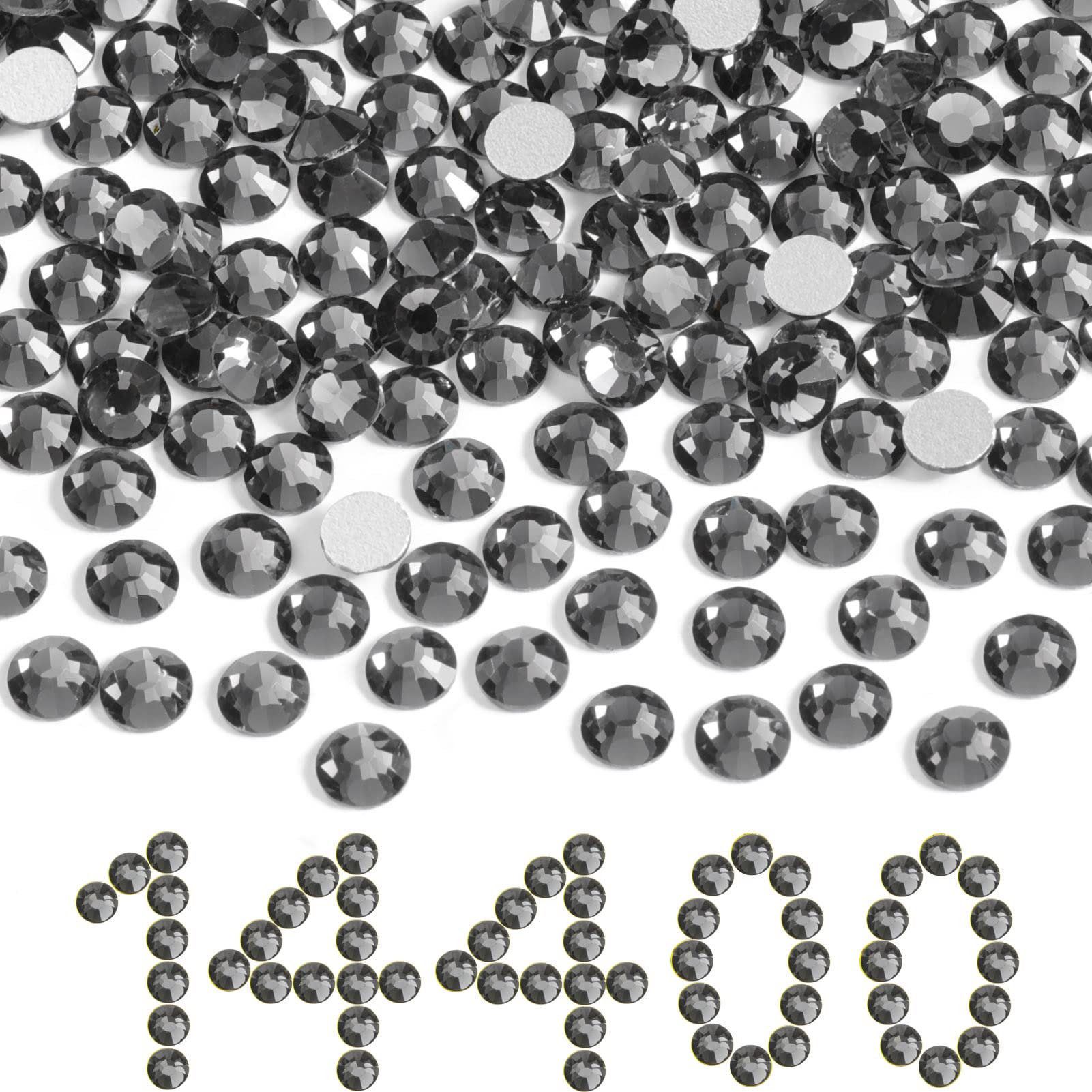 Beadsland gray flatback rhinestones for sparkling nails and crafts