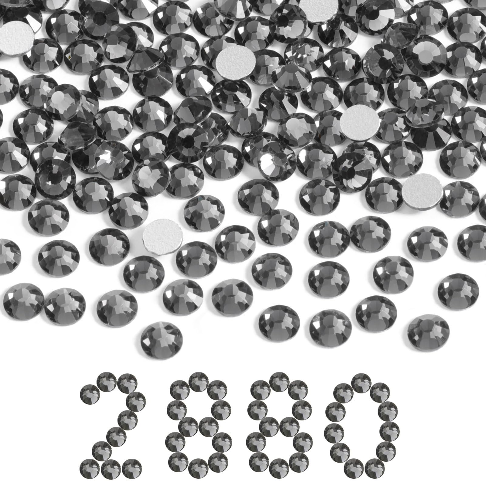 Beadsland flatback gray rhinestones for precise nail art and crafts