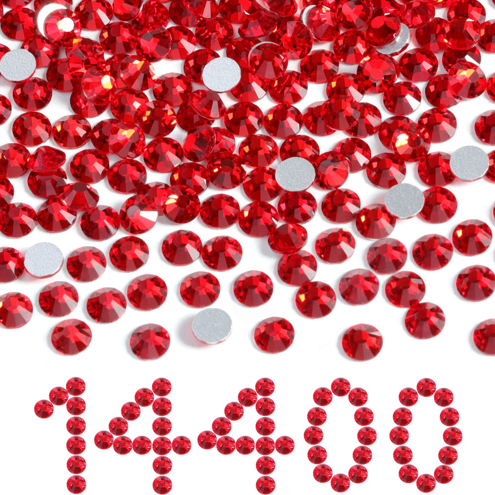 Beadsland flatback rhinestones SS6 red for crafts and apparel embellishment