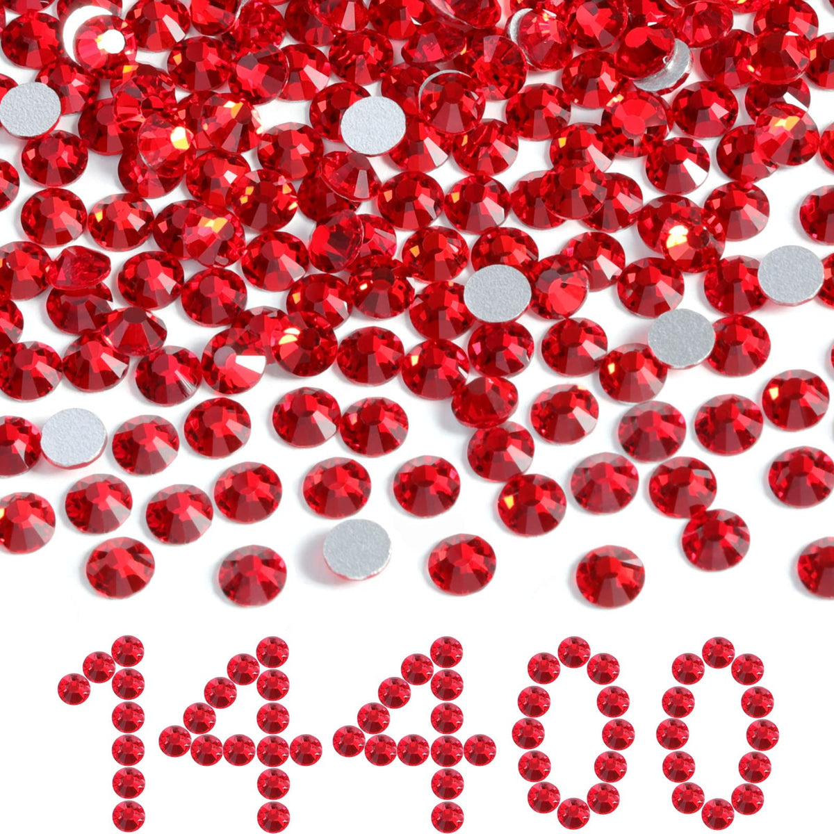 Beadsland flatback rhinestones SS6 red for crafts and apparel embellishment