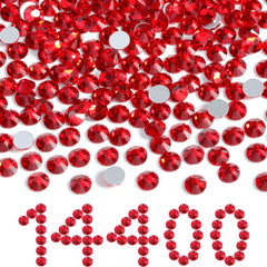 Beadsland flatback rhinestones SS6 red for crafts and apparel embellishment