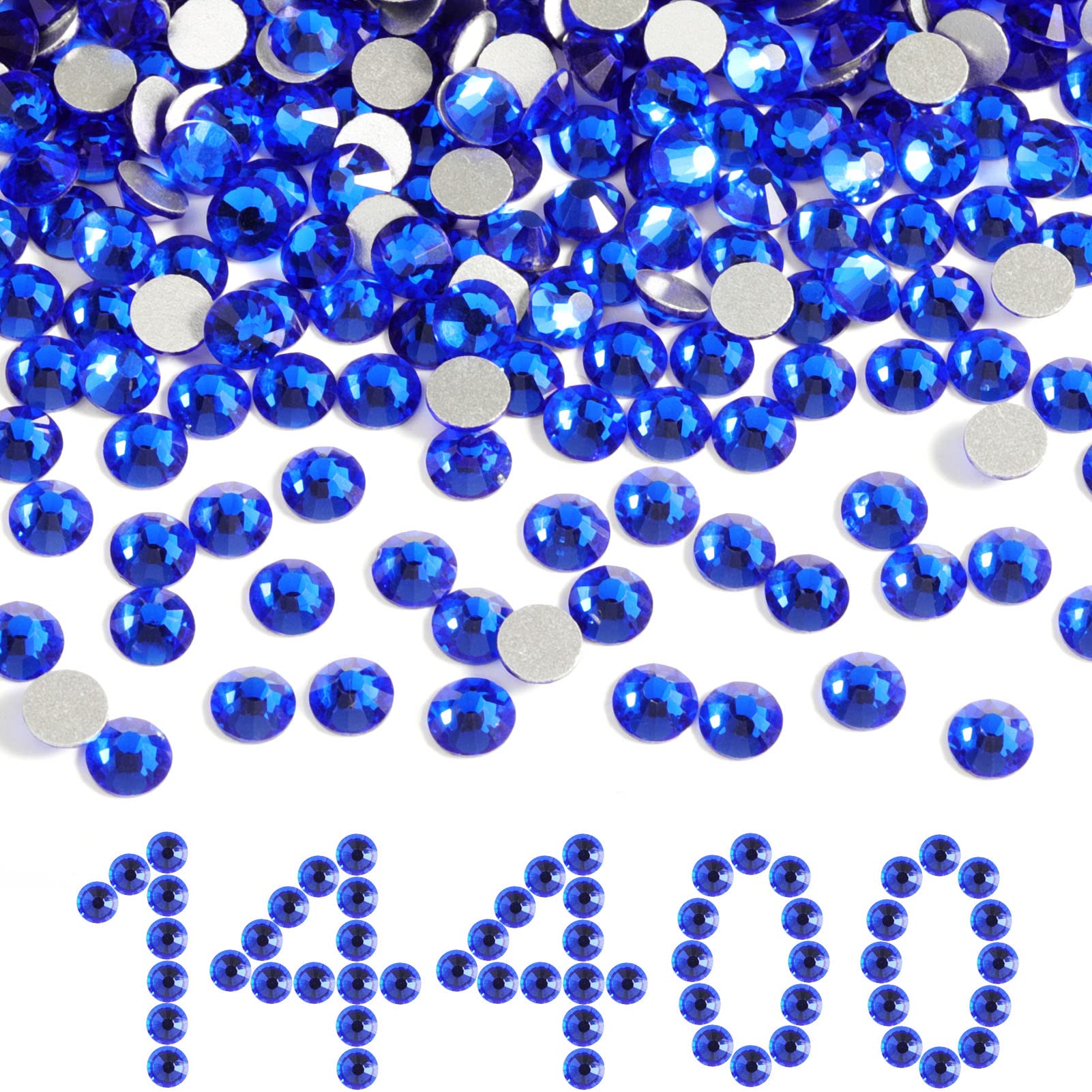 BEADSLAND flatback rhinestones in sapphire add sparkling color to nails and crafts.