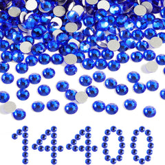 BEADSLAND flatback rhinestones in sapphire add sparkling color to nails and crafts.