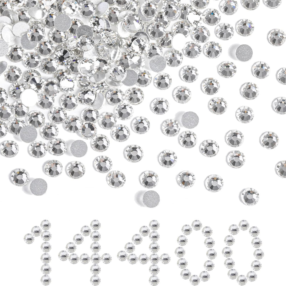 BEADSLAND flatback rhinestones SS8 crystal close-up for nails and crafts.