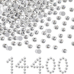 BEADSLAND flatback rhinestones SS8 crystal close-up for nails and crafts.