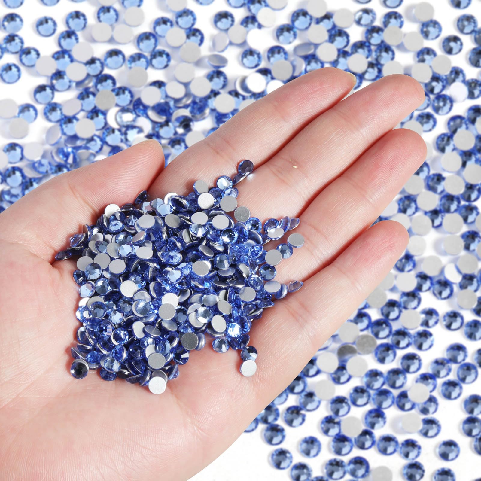 BEADSLAND nail art rhinestones in light sapphire for DIY manicures