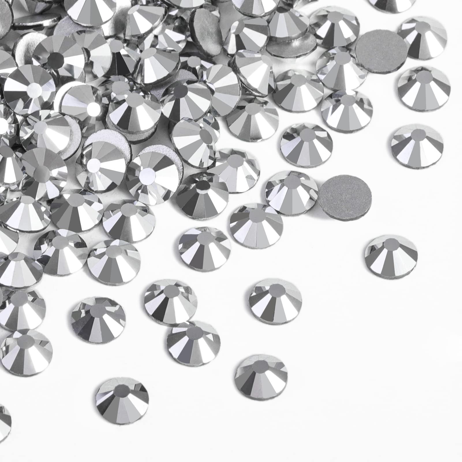 Beadsland SS20 flatback rhinestones close-up showing silver hematite sparkle for nails