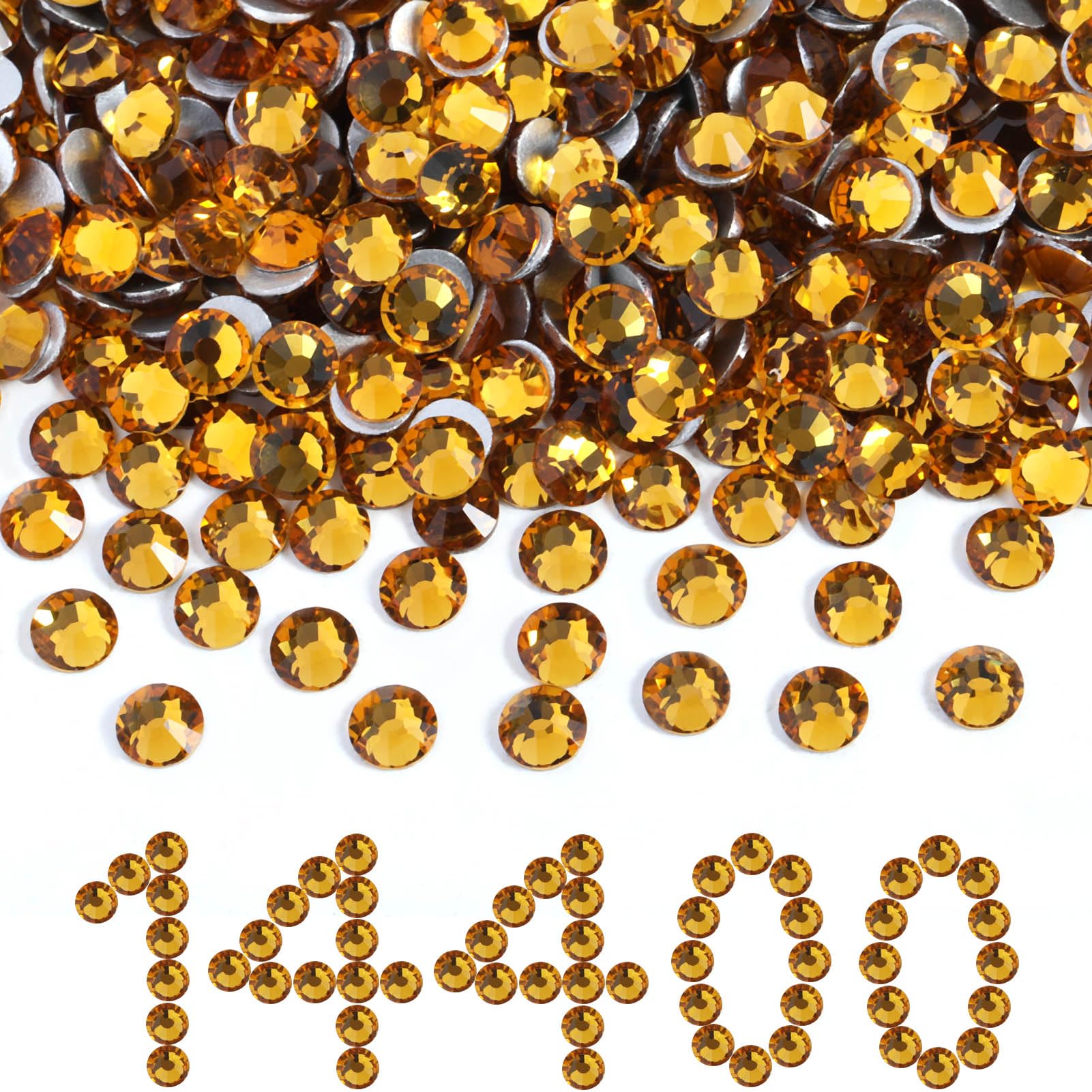 Beadsland topaz flatback rhinestones SS6 for nails and crafts