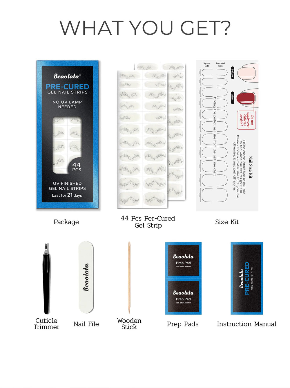 Beaolata easy-remove gel strips permit gentle, mess-free removal.