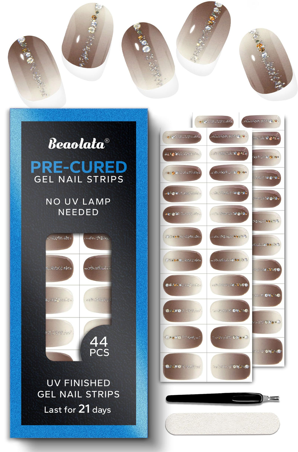 Beaolata Mystic Purple gel nail strips pack for quick salon-quality manicure