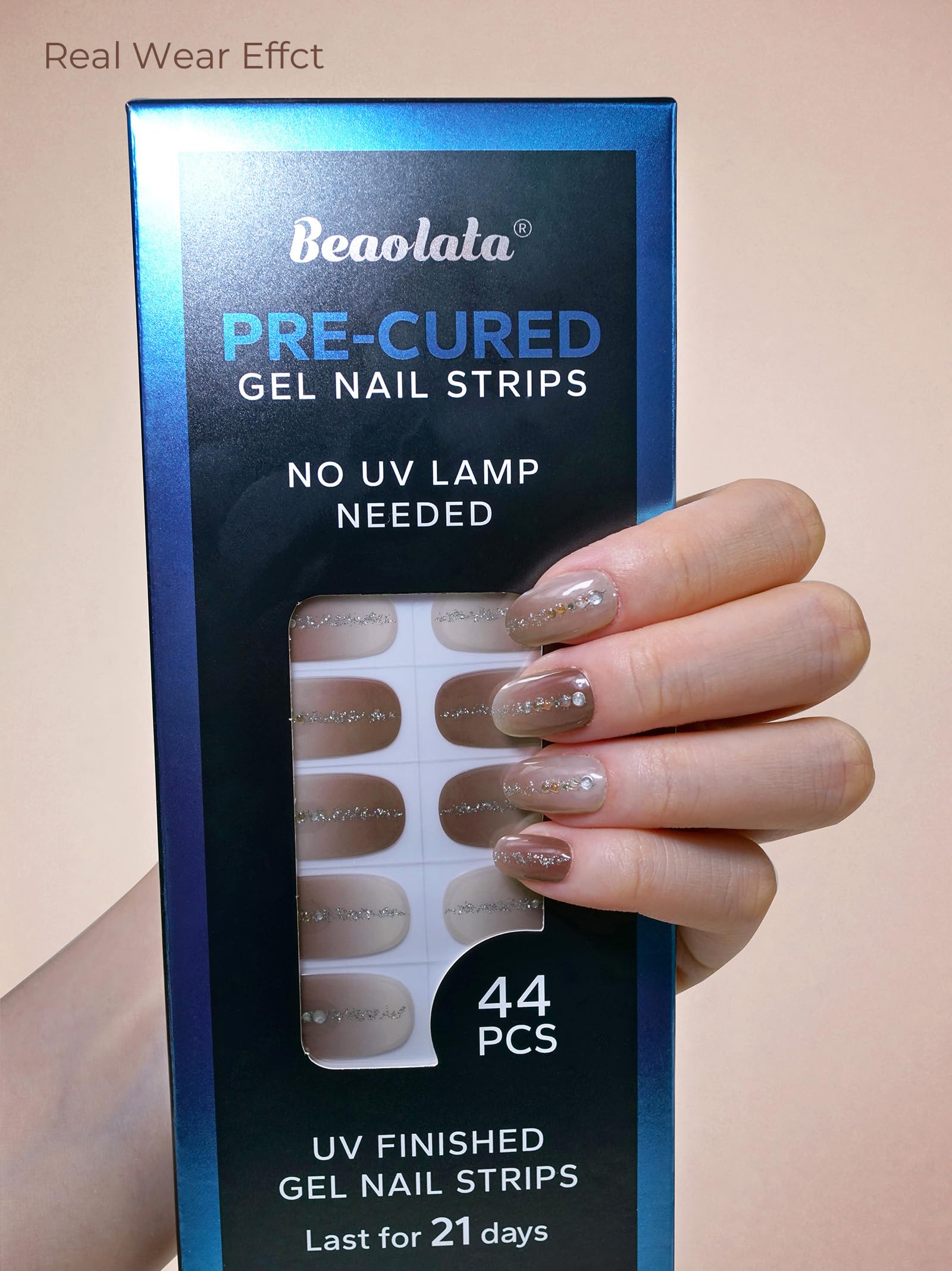 Beaolata pre-cured strips application ease for fast nail makeover