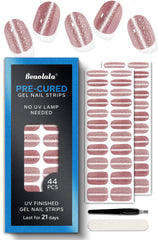Beaolata Starry Pink Sky strip close-up shows glossy gel finish