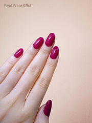 Beaolata Tropical Pink pre-cured gel nail strips on nails deliver long-lasting shine without UV light.