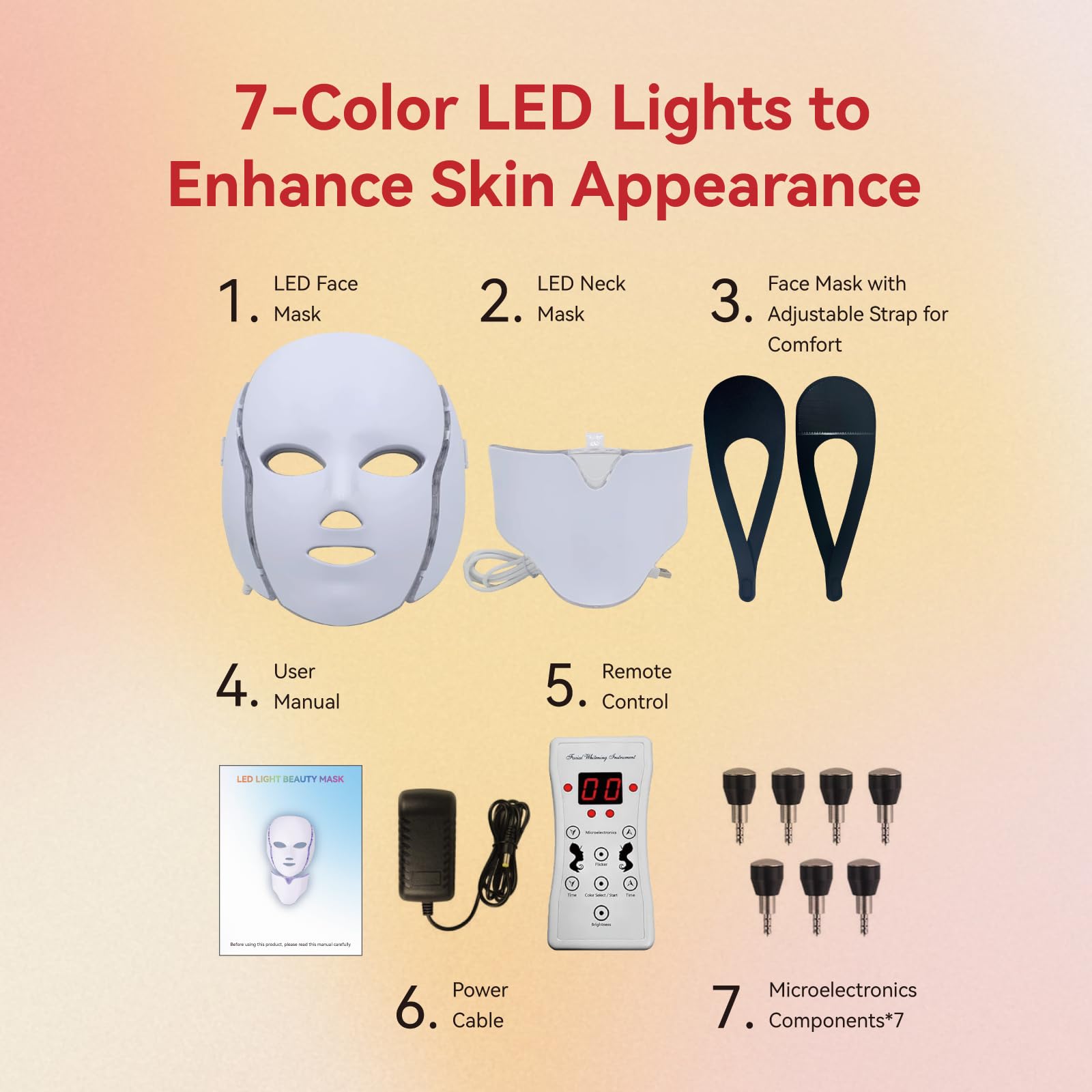 BeaRay LED face mask multicolor therapy view emphasizing glow and skin tone balance